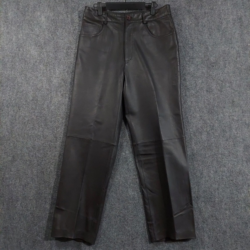 XLD Leather Pants Mens 32x30 Dark Brown Straight Leg 100% Genuine Leather